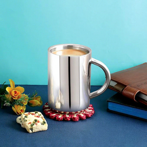 Modern Eco-Friendly Stainless Steel Double Wall Insulated Reusable Coffee Tea <b>Mug</b> with Handle for Office and Home Use - Product Image 2