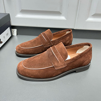 Mocassins classiques pour hommes de style designer de haute qualité, en cuir de vache véritable et daim, à enfiler, pour affaires, habillés ou décontractés, chaussures plates pour hommes