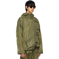 Veste à capuche à cordon élastique en nylon pour hommes coupe-vent semi-transparent pour le printemps