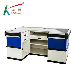 Hot selling supermarket cash register stainless steel blue and white cash register customized sales by manufacturers