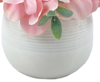 Ensemble de plantes d'orchidées artificielles-Décor de bureau avec pot en céramique blanche Cadeau Real Touch