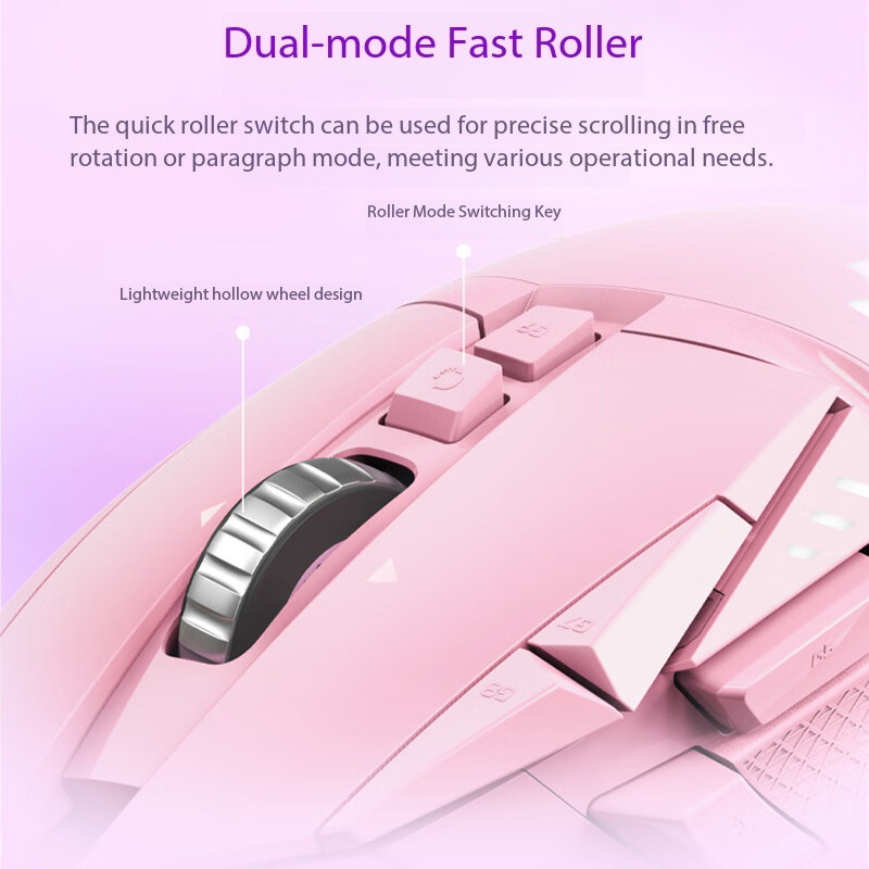 Logitech G502 HERO Dominator Pink Gaming Mouse - Ergonomic Design