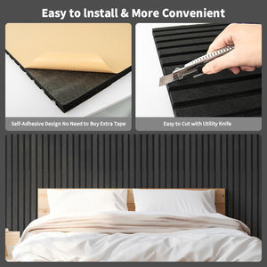 12パック自己粘着ピールスティックブラックアコースティックアートタイル12X 12X0.4装飾音吸収パネルオフィスゲーム用 - Product Image 5