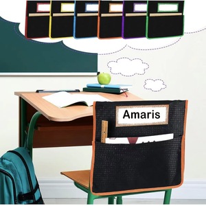Chair Storage Pocket Chair Bag Pockets for Classrooms Student Chair Pockets Organizer With <b>Name</b> <b>Tag</b> - Product Image 1