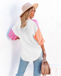 Cardigan à manches longues et coutures multicolores à la mode pour femmes, nouvelle collection été <span class=keywords><strong>2022</strong></span> - Product Image 5