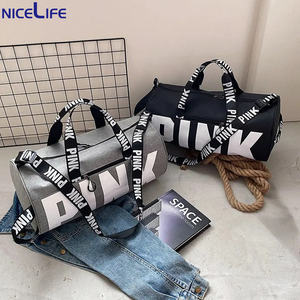 Großhandel Luxus Maßgefertigte Damen Reisetasche Unisex Nylon Seesack Gepäck Wasserdicht Reißverschluss Große Größe Pink Designer Logo Mode - Product Image 5