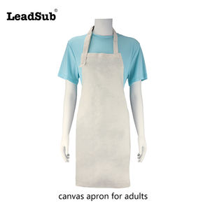 Delantales de lona de lino y poliéster para adultos y niños en blanco con sublimación de logotipo personalizado, delantal de restaurante para limpieza de cocina para Chef - Product Image 5