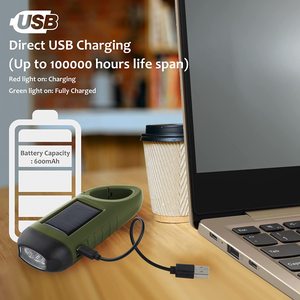 Đèn Pin Máy Phát Điện Quay Tay Năng Lượng Mặt Trời Móc Khóa Mini LED Khẩn Cấp Đầu Ra Sạc Được Đèn Pin Ba Lô Kẹp Chụp Đèn Pin Cắm Trại Ngoài Trời - Product Image 5