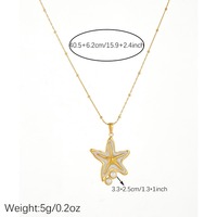Collar de Estrella de Mar con Incrustaciones de Perlas Elegante de la Serie Océano para Mujer, Delicioso Regalo de Verano, Joyería con Temática Marina al por Mayor TGXL14856