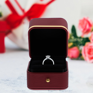 Round Gold Edged PU Leather High-end Jewelry <b>Box</b>, <b>Ring</b> <b>Box</b>, Pendant, Earring, Bracelet, Velvet Necklace, Jewelry Packaging <b>Box</b> - Product Image 4