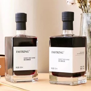 Botella de vidrio de Ginebra cuadrada vacía de 500ml para cenas, bebidas de <span class=keywords><strong>brandy</strong></span>, botellas de vidrio para utensilios vintage de jugo - Product Image 1