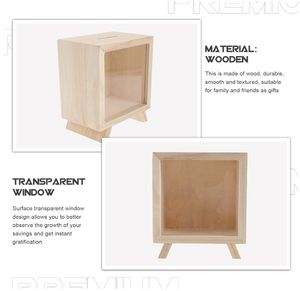 กระปุกออมสินไม้ลดราคาช่วงเวลาจำกัด กรอบไม้ใส สามารถ<span class=keywords><strong>แลก</strong></span>เปลี่ยนได้ กล่องออม<span class=keywords><strong>เงิน</strong></span> - Product Image 4
