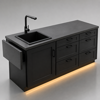 Meubles de camping-car modulaires personnalisés entièrement en aluminium, armoire de cuisine en aluminium gain de place pour la conversion de fourgon aménagé
