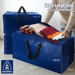 Sacs de rangement géants <span class=keywords><strong>XXL</strong></span>, empilables, grande capacité, surdimensionnés, 100l, extra grands, sacs de déménagement avec sangles de <span class=keywords><strong>sac</strong></span> <span class=keywords><strong>à</strong></span> dos - Product Image 5