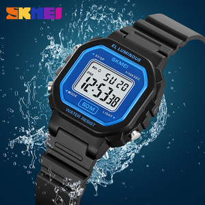 Skmei Digital Watch For Kids 50M Water Resistant Black Tpu Strap Luminous Display Student Alarm Clock - Product Image 2