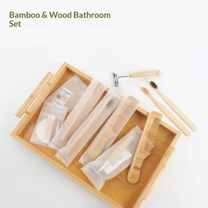 Hotel e homestay escova dentes bambu descartável e conjunto banheiro artigos higiene pente filme impermeável navalha - Product Image 1