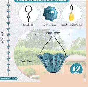 Cadena de Lluvia Decorativa de Hierro Forjado en Forma de Tulipán, Tratamiento Antioxidante, Venta Caliente - Product Image 2