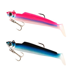 La meilleure vente d'appâts souples à crochet de plomb de 21g, queue en T lumineuse, appât artificiel de poisson mou à longue portée - Product Image 5
