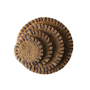 <b>Coconut</b> Fiber Mats Round Brown Eco-Friendly Placemats For Tea Set Heat Insulation <b>Cup</b> Holder Guizhou Made - Product Image 5