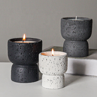 Jars en ciment cylindriques de luxe faits à la main, pots en béton pour la décoration de Noël, la fabrication de bougies et les plantes