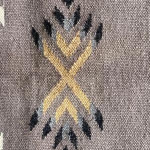 Geometric Navajo Kilim Rug Wool Flat Weave Non Slip Rubber Backing Earth Tone Home Decor Living <b>Room</b> Rug - Product Image 2