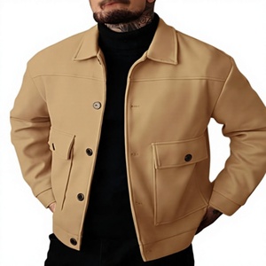 Chaqueta Bomber Negra, Estilo Utilitario, Manga Larga, Cuello Alto, Impermeable, Relleno de Poliéster, Ropa de Abrigo Otoñal, Cierre de Cremallera, Color Sólido - Product Image 2