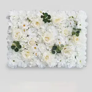 2024 wholesale 40*60cm artificial flower panel backdrop wall for wedding