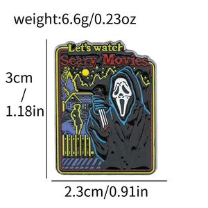 Broches Masónicos de Huesos Fantasma, Venta al por Mayor de Fábrica China, Aleación de Zinc, Esmalte Artesanal, Negro y Blanco, Navidad, Año Nuevo, Día Nacional - Product Image 6