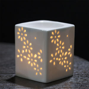 Brûleur d'huile essentielle d'aromathérapie bon marché décoratif à la maison fleurs en céramique chauffe-cire paquet de lampe de parfum pour le luxe - Product Image 3