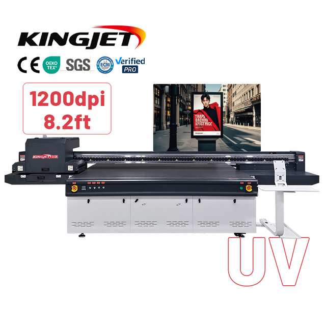 KINGJET 2513 UV Flatbed Printer Model With 3D Visual Positioning Refine Color Technology For Money Cotton Paper Acrylic Glass