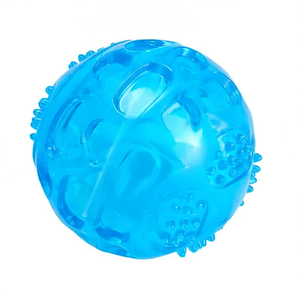 <b>Interactive</b> Plastic Ball Dog <b>Toy</b> <b>for</b> Teeth Cleaning, Solid Blue Design, Manual Operation, Ideal <b>for</b> Dogs, Durable <b>Pet</b> Play Equip - Product Image 1
