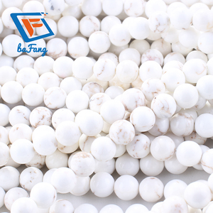 <span class=keywords><strong>BF</strong></span>, venta al por mayor, cuentas de piedra turquesa blanca, tamaños de 6/8/10mm, fabricación de joyería DIY, pulsera, collar, pendientes, accesorios - Product Image 1