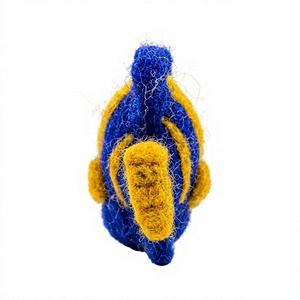 Adorno Navideño Tejido a Mano Ecológico de Pez Ángel Azul y Amarillo, Pequeño Animal de Dibujos Animados, Decoración Tradicional para Colgar en la Pared - Product Image 4