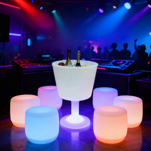 Seau à glace en plastique LED personnalisé avec logo KTV Bar, changement de couleur RVB, refroidisseur à champagne et à bière pour fête - Product Image 3