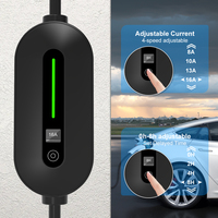 Pengisi daya Ev portabel 3.5kw 16A Ev, pengisi daya portabel fase tunggal 5M panjang tipe 2 tipe 1 Gbt Ac rumah untuk mobil listrik