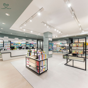 Vitrine d'exposition LED en bois/contreplaqué pour pharmacie, design écologique, pour mobilier et décoration de magasin médical - Grande Vente - Product Image 3