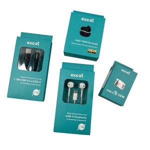 Bán buôn Thiết kế điện thoại dữ liệu cáp hộp giấy Bao bì với rõ ràng vỉ khay dữ liệu di động dòng cáp USB Loại C Bao bì hộp - Product Image 4