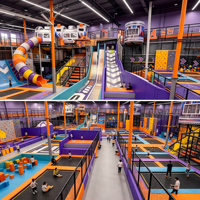 Équipement de jeu intérieur personnalisé pour centre commercial, maternelle, avec toboggans et trampoline, aire de jeux pour enfants