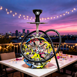 Set de Cachimba Shisha con Diseño de Rueda de Coche y Graffiti, 53CM, con Luz LED, de Aluminio, Estilo Árabe, Tipo Bolígrafo, En Stock, Venta al por Mayor - Product Image 6