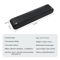 Imprimante de poche sans encre sans fil du fabricant, format A4, mini imprimante thermique A4 à transfert thermique avec ruban carbone