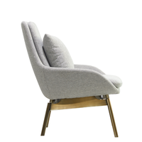 Fauteuil d'appoint moderne et durable en tissu, empilable, avec pieds en métal doré, pour hôtel, salon, salle d'attente, chambre d'hôtes, réception