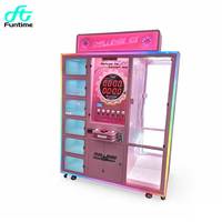 FunTime Machine à Primes Transparente Rose, Taux de Gagnant Réglable, Faible Encombrement, Attrape-Cadeaux d'Arcade