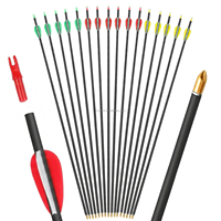 Flèche en carbone HT OEM 31 pouces pour la chasse, Spine 200-1000, Plume en caoutchouc, Pointe en acier pour arc classique, arc à poulies et longbow