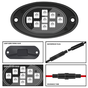 RGB 36led đá ánh sáng màu xanh lá cây màu xanh đỏ hổ phách trắng <span class=keywords><strong>LED</strong></span> UTV offroad xe tải F150 Đèn đá cho off road phụ kiện - Product Image 5
