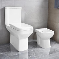 Ensemble WC et Bidet en Céramique à Chasse d'Eau par Gravité 2 Pièces pour l'Amérique du Sud, Installation à Trois Trous, Design Moderne pour Toilettes d'Hôtel