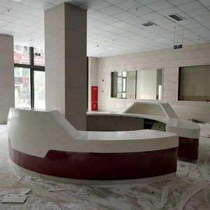 Dịch Vụ Khách Hàng Lớn Quầy Lễ Tân Sân Bay Kiểm Tra Trong Quầy Đóng Cong Bàn Tiếp Tân Hiện Đại - Product Image 5