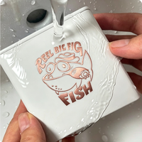Autocollant DTF UV personnalisé TEDDY, logo amovible, autocollant en métal doré 3D à transfert direct