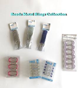 Set di 12 perline e anelli di metallo per <span class=keywords><strong>bagno</strong></span> doccia tenda decorazione PVC acciaio e plastica in scatola - Product Image 5