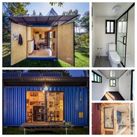 Maison préfabriquée moderne en conteneur maritime de 20 pieds, villa modulaire imperméable avec système solaire