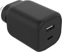 Conception compacte à bords incurvés, chargeur rapide GaN 45W USB-C/USB-A, chargeur de téléphone portable pour téléphone/montre/petit haut-parleur, etc.